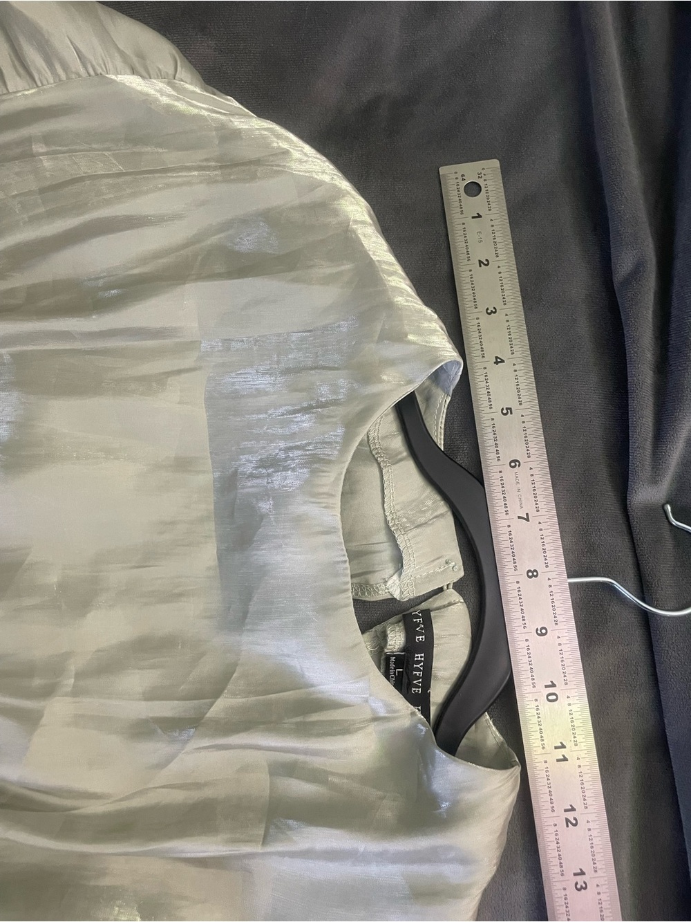 Sheer, Shimmery Sage Green Blouse - Picture 3 of 11